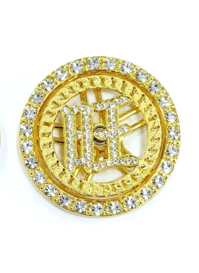 Generic - Shake The Voice DIY Time To Run Mobile Phone Dollar Back Sticker Prosperous Fortune Rotating Mobile Phone Shell Accessories Turn Big Money Gold Coins-Specifications Support Image Upload:Gold 62mm Hair Word - Image 1