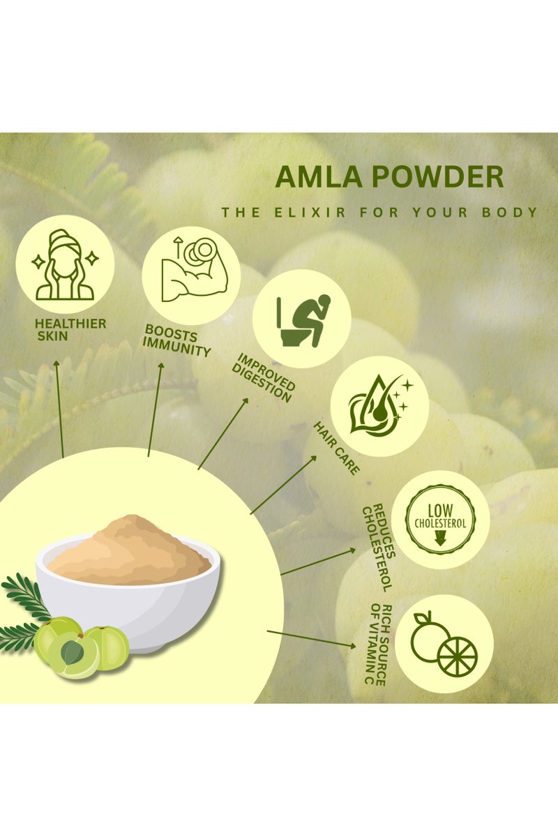 ROOTNRISEBLISS Amla Powder 498g, Indian Gooseberry Powder – Pure & Natural Superfood, Supports Hair Growth, Glowing Skin, Immunity, Digestion & Weight Management, Rich in Vitamin C, No Additives - Image 4