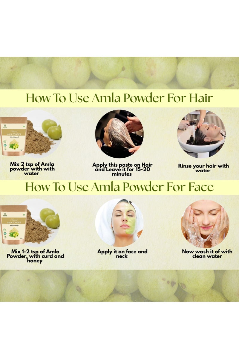 ROOTNRISEBLISS Amla Powder 498g, Indian Gooseberry Powder – Pure & Natural Superfood, Supports Hair Growth, Glowing Skin, Immunity, Digestion & Weight Management, Rich in Vitamin C, No Additives - Image 5