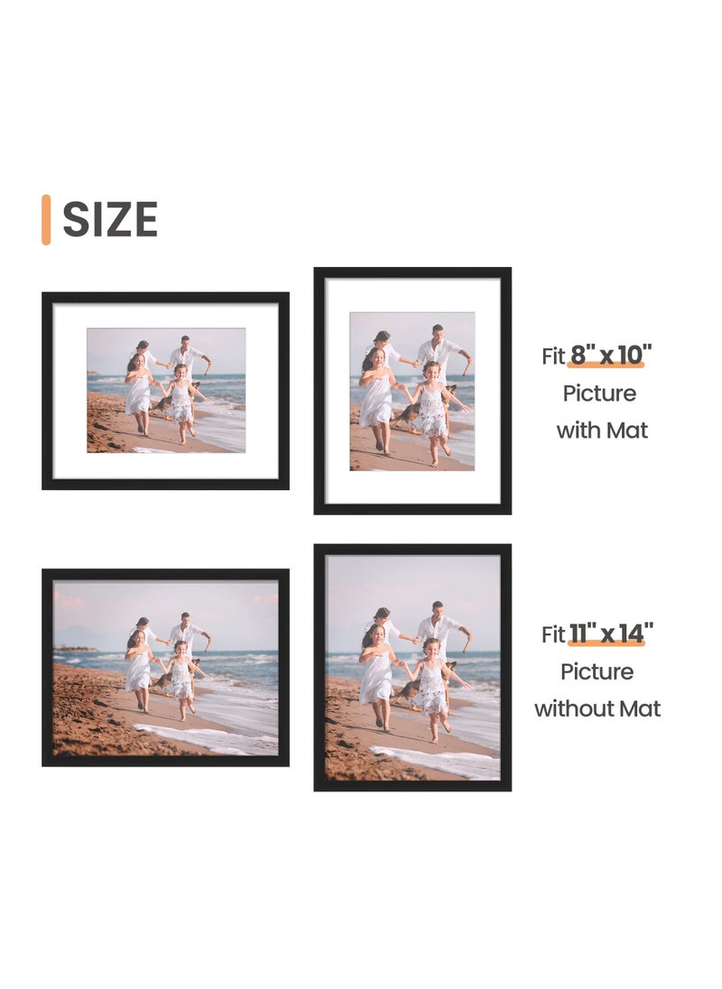 MIXDE 11x14  Picture Frame Set of 5, Display Pictures 11x14 Without Mat, Wall Gallery Photo Frames  - Image 2