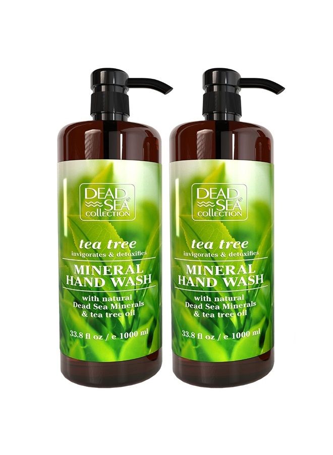 Dead Sea Collection صابون يد سائل بزيت شجرة الشاي - جل صابون يد مرطب مع مضخة - منظف يد مغذي - عبوة من 2 (33.8 أونصة سائلة لكل منهما) - Image 1