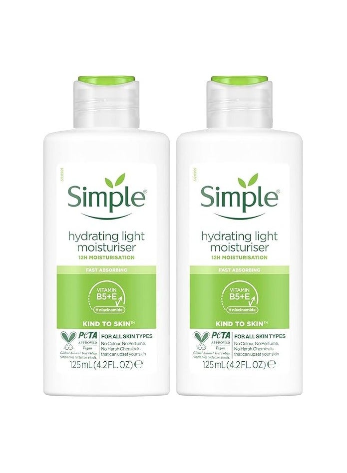 Simple Kind to Skin Hydrating Light Moisturiser, 12h Moisturisation - Pack of 2 - Image 1