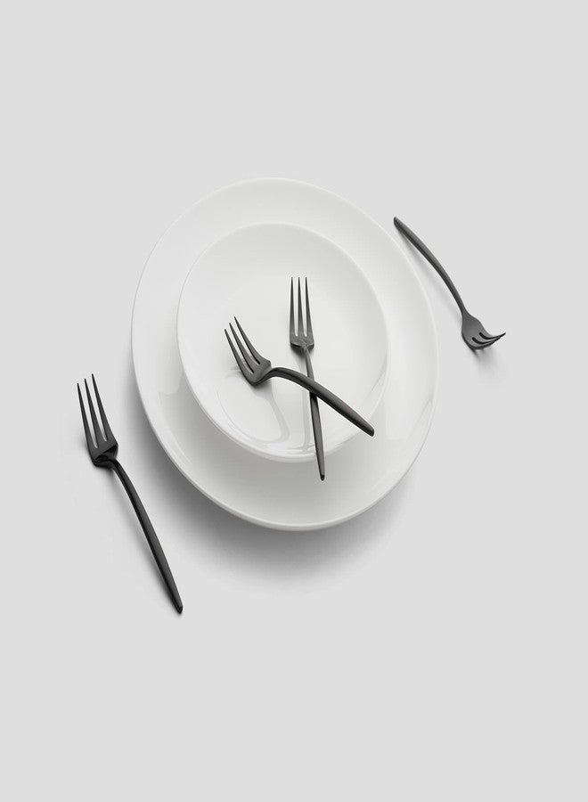 Cambridge 5051H3CKW44R Black Satin Gaze Cocktail Forks, Set of 4 - Image 3