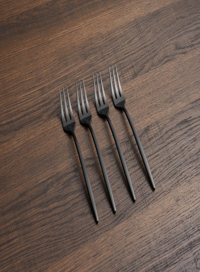 Cambridge 5051H3CKW44R Black Satin Gaze Cocktail Forks, Set of 4 - Image 2