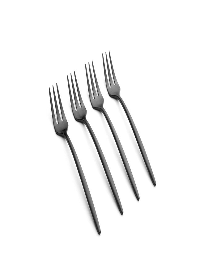 Cambridge 5051H3CKW44R Black Satin Gaze Cocktail Forks, Set of 4 - Image 1