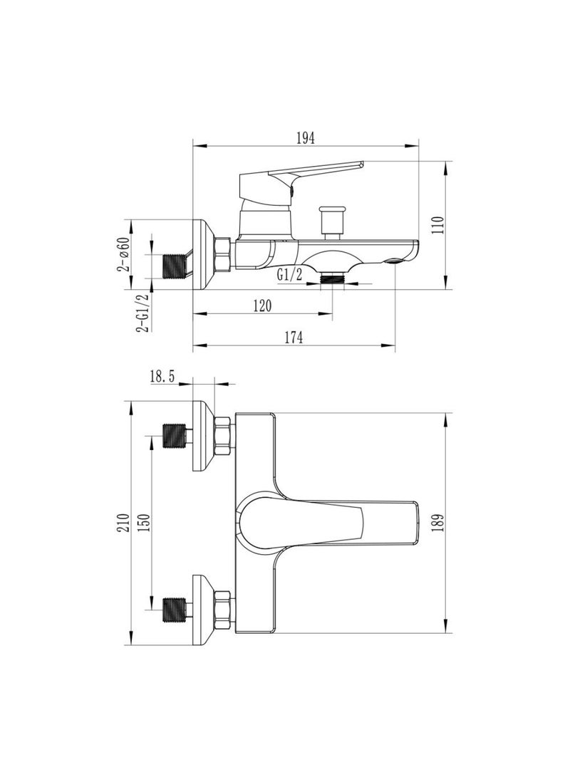 DANUBE HOME Milano Plus Bayz Plus Bath Shower Mixer Durable Brass Construction & Matte Black Finish for Modern Stylish Bathrooms - Image 2