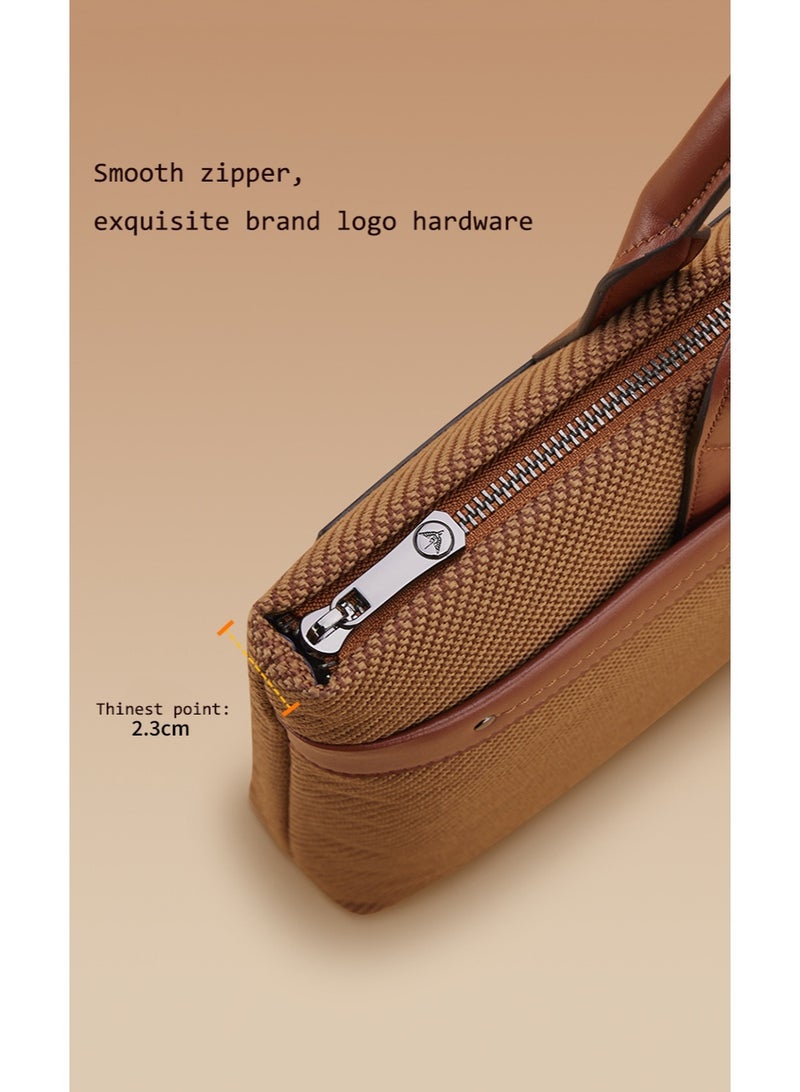 William Polo briefcase men's lightweight business handbag men's bag 2025 new horizontal high-end commuting bag - Image 3