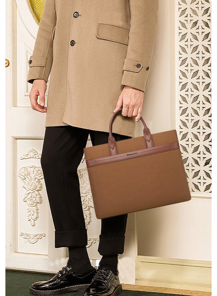 William Polo briefcase men's lightweight business handbag men's bag 2025 new horizontal high-end commuting bag - Image 5