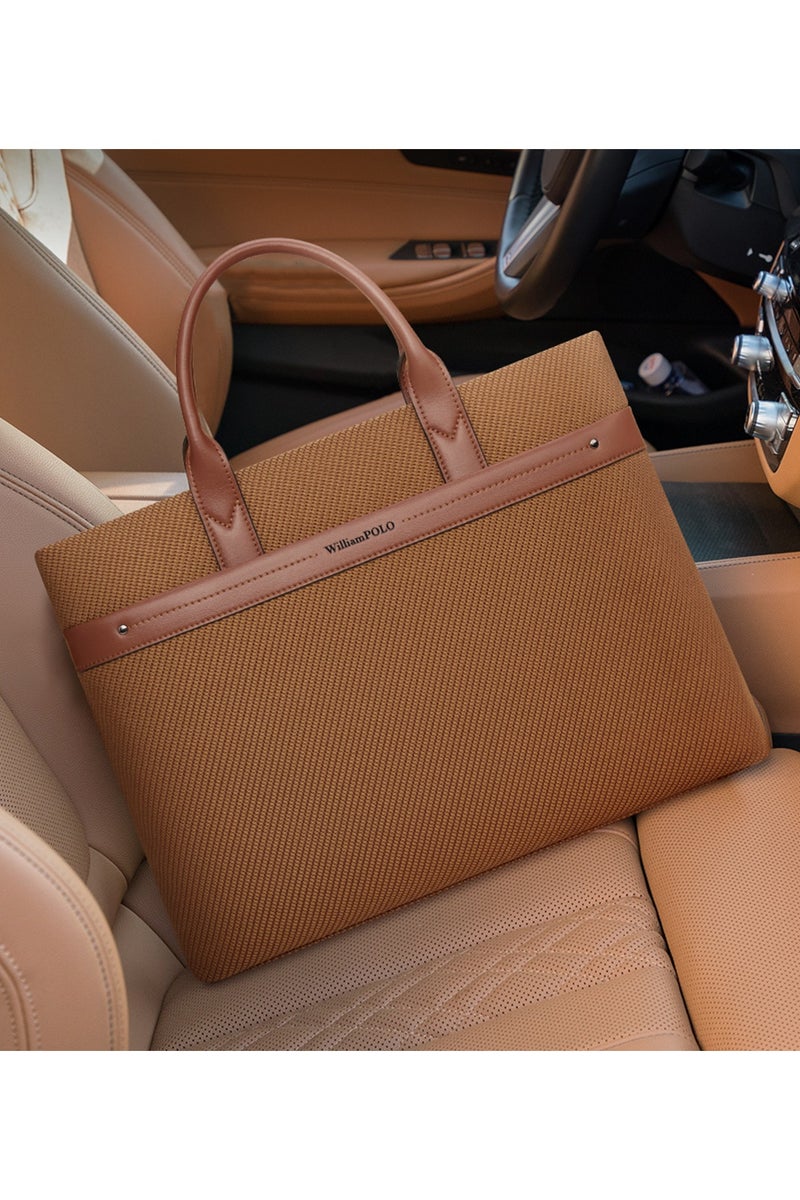 William Polo briefcase men's lightweight business handbag men's bag 2025 new horizontal high-end commuting bag - Image 2