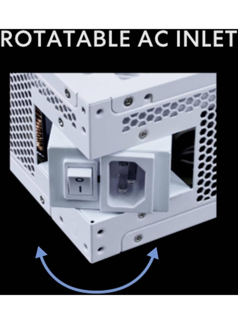 LIAN LI RS1000G 1000W ATX 3.1 Fully Modular Power Supply with RS Hub, 80 PLUS Gold, Cybenetics Platinum, 12V-2×6, 135mm FDB Fan, Fanless Mode, White | RS1000G.WH00 - Image 2