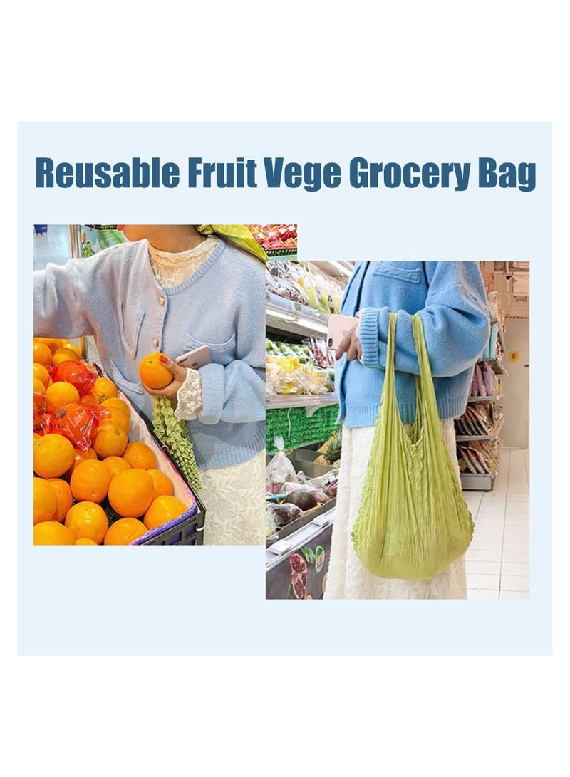 KASTWAVE 4 Pcs Magic Stretch Bag Pleated Bag, Portable Reusable Large Capacity Retractable Eco Shopping Bags Fruit Vege Grocery Bag - Image 2