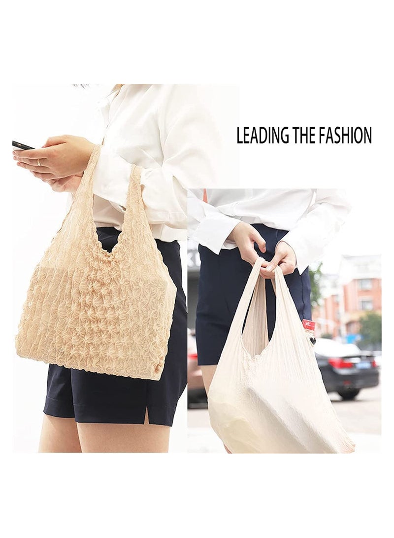 KASTWAVE 4 Pcs Magic Stretch Bag Pleated Bag, Portable Reusable Large Capacity Retractable Eco Shopping Bags Fruit Vege Grocery Bag - Image 4