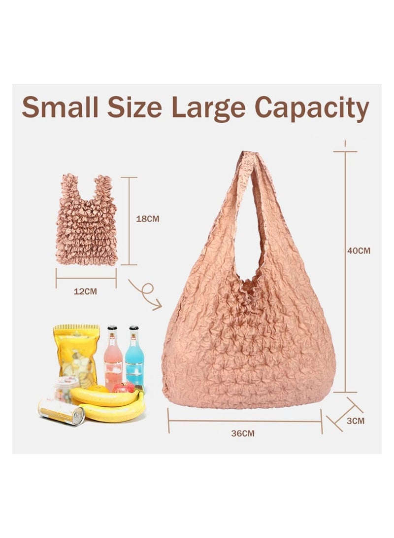 KASTWAVE 4 Pcs Magic Stretch Bag Pleated Bag, Portable Reusable Large Capacity Retractable Eco Shopping Bags Fruit Vege Grocery Bag - Image 5