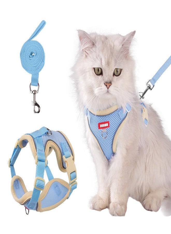 wanheart Cat Harness and Leash Set Escape-Proof Adjustable cat Leash and Harness Combo Suitable for All cat Breeds (Blue, XL) - Image 1