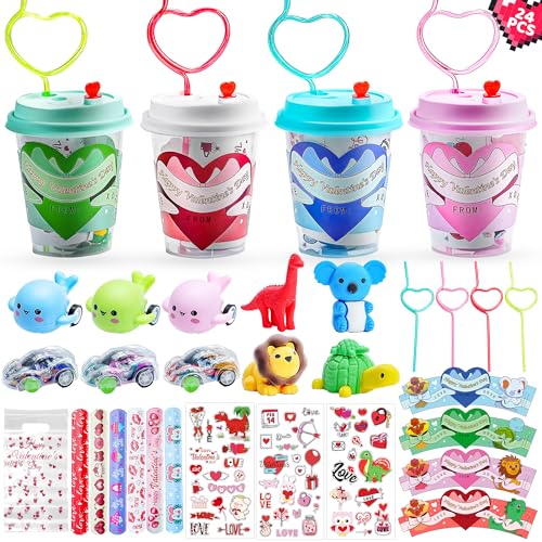 AYGXU 24pcs Valentines Day Gifts for Kids Cards for School Classroom Toys Exchange Party Favors for Boys Girls Goody Bag Filler - Image 1