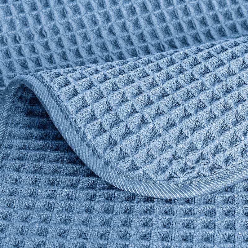 POLYTE Microfiber Lint Free Washcloth Face Towel, 13 x 13 in, 4 Pack (Waffle Weave) - Image 4