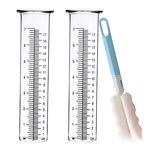BIUWING 7 inch Rain Gauge Replacement Tube Glass for Yard Garden and Outdoor Home, with Tube Brush, Best Rated,2 Packs - Image 1