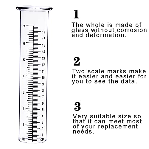 BIUWING 7 inch Rain Gauge Replacement Tube Glass for Yard Garden and Outdoor Home, with Tube Brush, Best Rated,2 Packs - Image 4