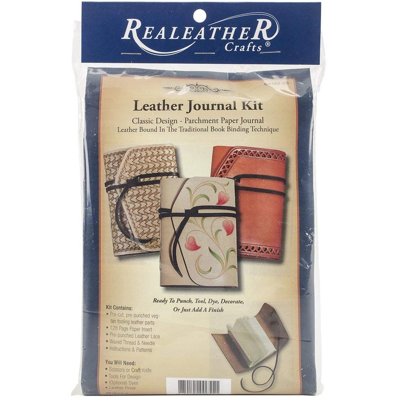 Realeather C4182-00 Journal Leathercraft Kit, 4.5" x 6", Natural, 1-Kit