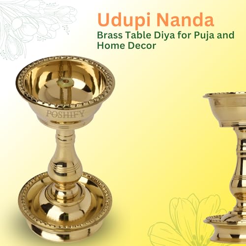 POSHIFY Udupi Nanda Diya (Pack of 2) - Elegant Bowl-Shaped Brass Diya for Luxurious Puja Rituals and Home Decor - Image 3