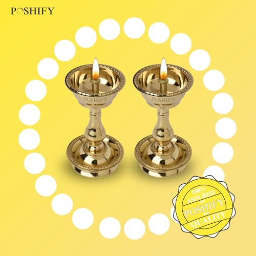 POSHIFY Udupi Nanda Diya (Pack of 2) - Elegant Bowl-Shaped Brass Diya for Luxurious Puja Rituals and Home Decor - Image 5