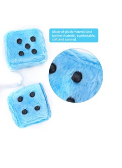 Car Dice  2.36 inch Pair of Fluffy Dice Car Accessories Blue Retro Square Fuzzy Dice For Car Mirror Hanging Accessories Blue - pzsku/ZE7546F9519B384B79511Z/45/_/1734524268/8b5ba1f9-97c2-4b6b-b1ad-183d30d36340