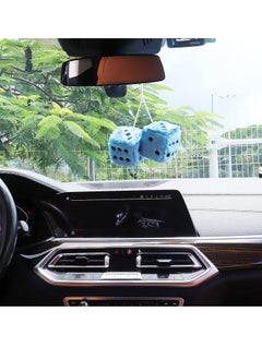 Car Dice  2.36 inch Pair of Fluffy Dice Car Accessories Blue Retro Square Fuzzy Dice For Car Mirror Hanging Accessories Blue - pzsku/ZE7546F9519B384B79511Z/45/_/1734524288/e4fcd906-4ab9-46b1-a58f-5753e04708bc