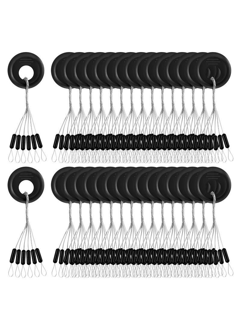 SYOSI - Rubber Bobber Stoppers, Rubber Floats for Fishing, Weight Stoppers Fishing, 1200 Pieces Fishing Rubber Bobber Beads Stopper, 6 in 1 Black Cylinder Float Sinker Stops - Image 1