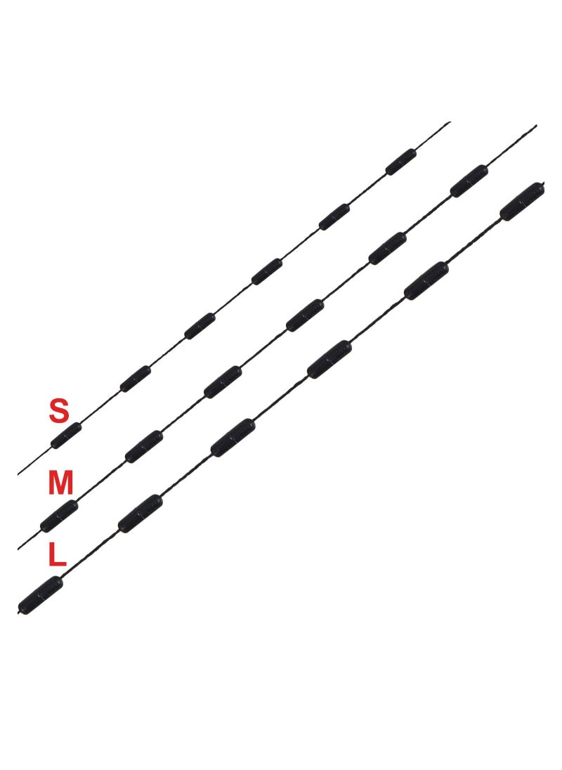 SYOSI - Rubber Bobber Stoppers, Rubber Floats for Fishing, Weight Stoppers Fishing, 1200 Pieces Fishing Rubber Bobber Beads Stopper, 6 in 1 Black Cylinder Float Sinker Stops - Image 1