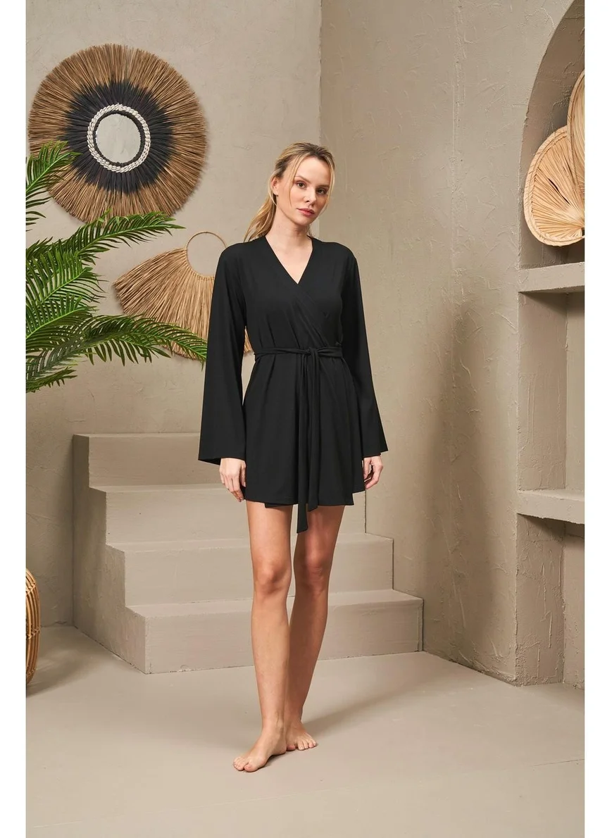 Pjs 25111 Women's Long Sleeve Short Dressing Gown