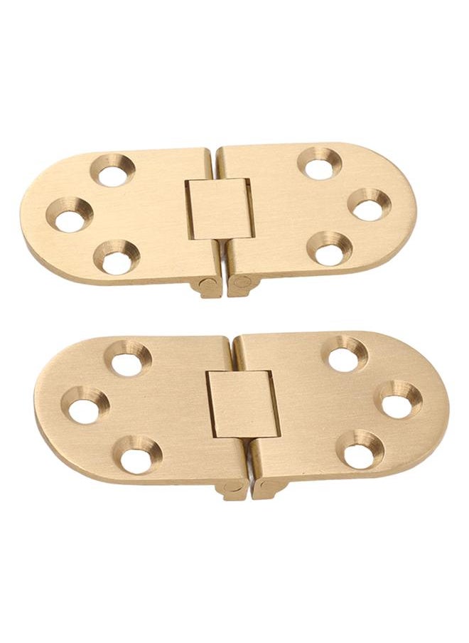 Thoraya 2 Sets Folding Flip Top Hinge Rustproof Round Edge 180 Degree Brass Flap Hinge with Screws for Folding Table Sewing Machine 2.0mm/0.08in  - Image 3