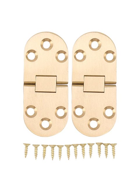 2 Sets Folding Flip Top Hinge Rustproof Round Edge 180 Degree Brass Flap Hinge with Screws for Folding Table Sewing Machine 2.0mm/0.08in