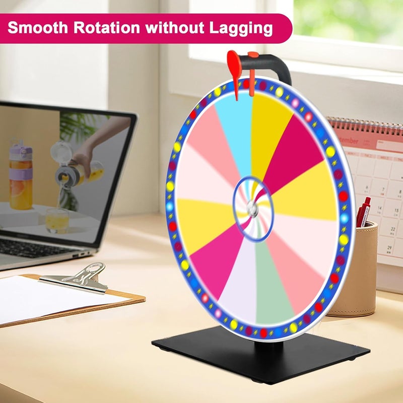 JIANFA 12 Inch Prize Wheel, Heavy Duty Spin the Wheel with Eraser, 12 Slots Color Fortune Roulette Spinning Wheel for Win Fortune Spin Games, Carnival, Spinning Game Party Pub - Image 5