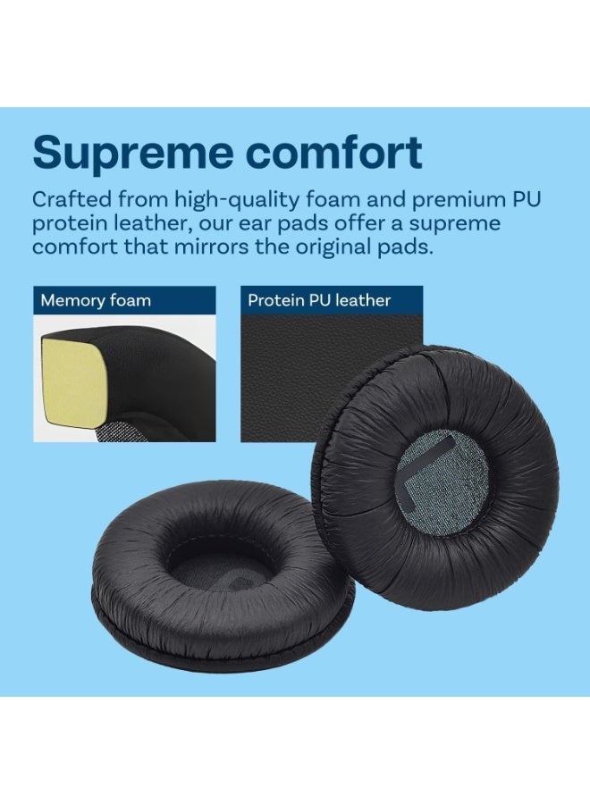 Chabeia Earpad Cushion Compatible with JBL C300SI, T250SI, T450, T460BT, T600, T500BT, 520BT Headphones, Frog Leather & Soft Memory Foam 70mm Ear Pads Cushions (Black) - Image 4