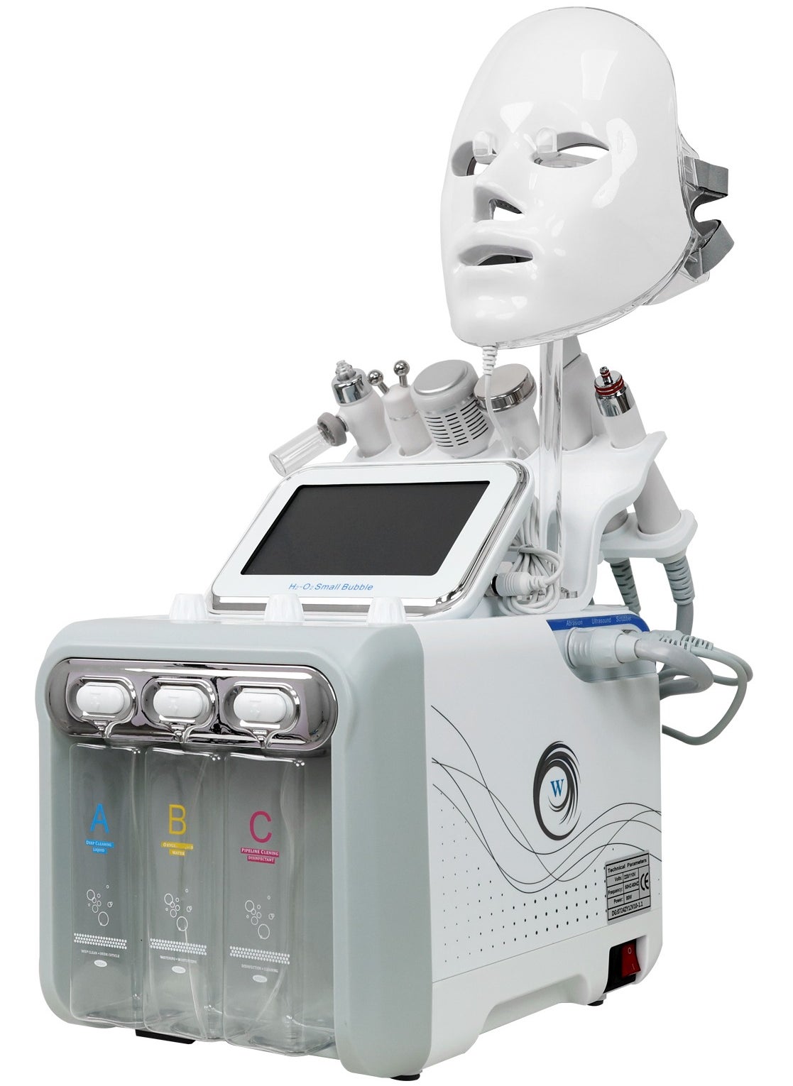 Meishida 7 in 1 Hydrogen-Oxygen Facial Machine with LED Mask Deeping Cleansing Skin Instrument 