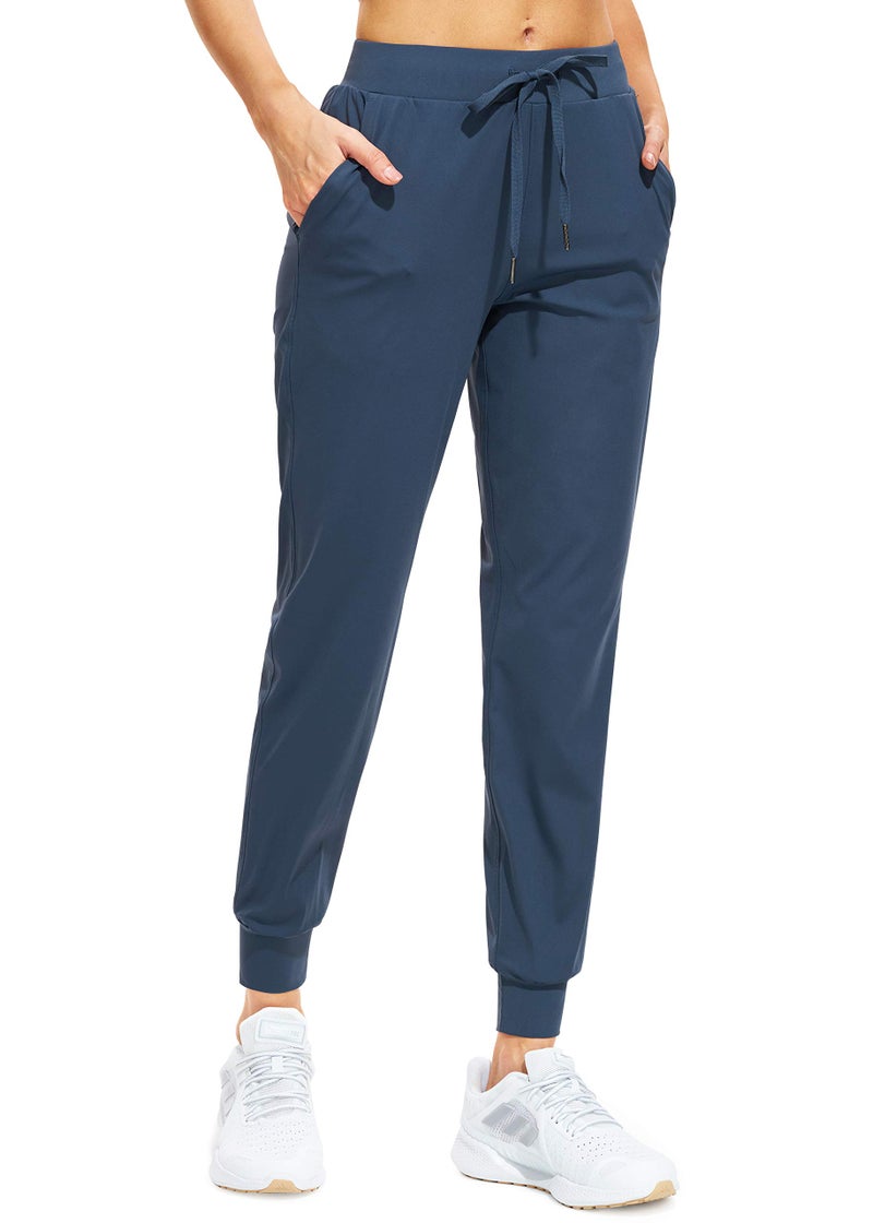 Libin Womens Joggers Pants Athletic Sweatpants with Pockets Running Tapered Casual Pants for WorkoutLounge Navy Blue L