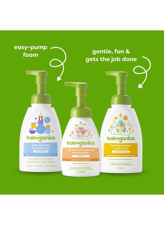 Babyganics - Baby Shampoo + Body Wash Pump Bottle, Chamomile Verbena, 16oz, 3 Pack - Image 1
