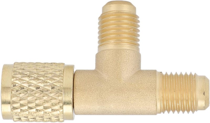 klarako Quick Coupler Tee Adapter With Valve Core Brass 1/4In Sae Sturdy Structure For R22 R12 R134 - Image 3