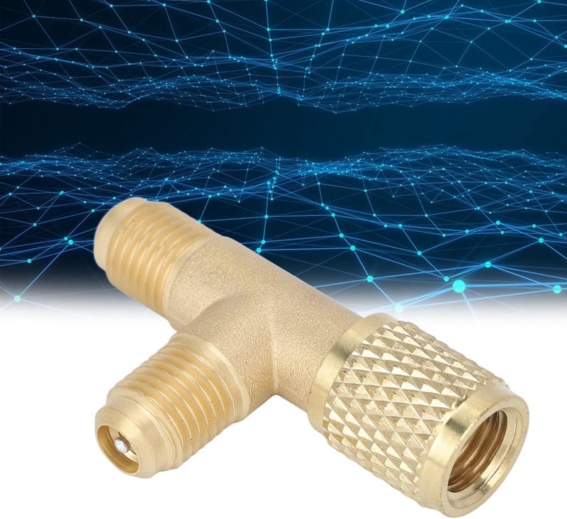 klarako Quick Coupler Tee Adapter With Valve Core Brass 1/4In Sae Sturdy Structure For R22 R12 R134 - Image 4