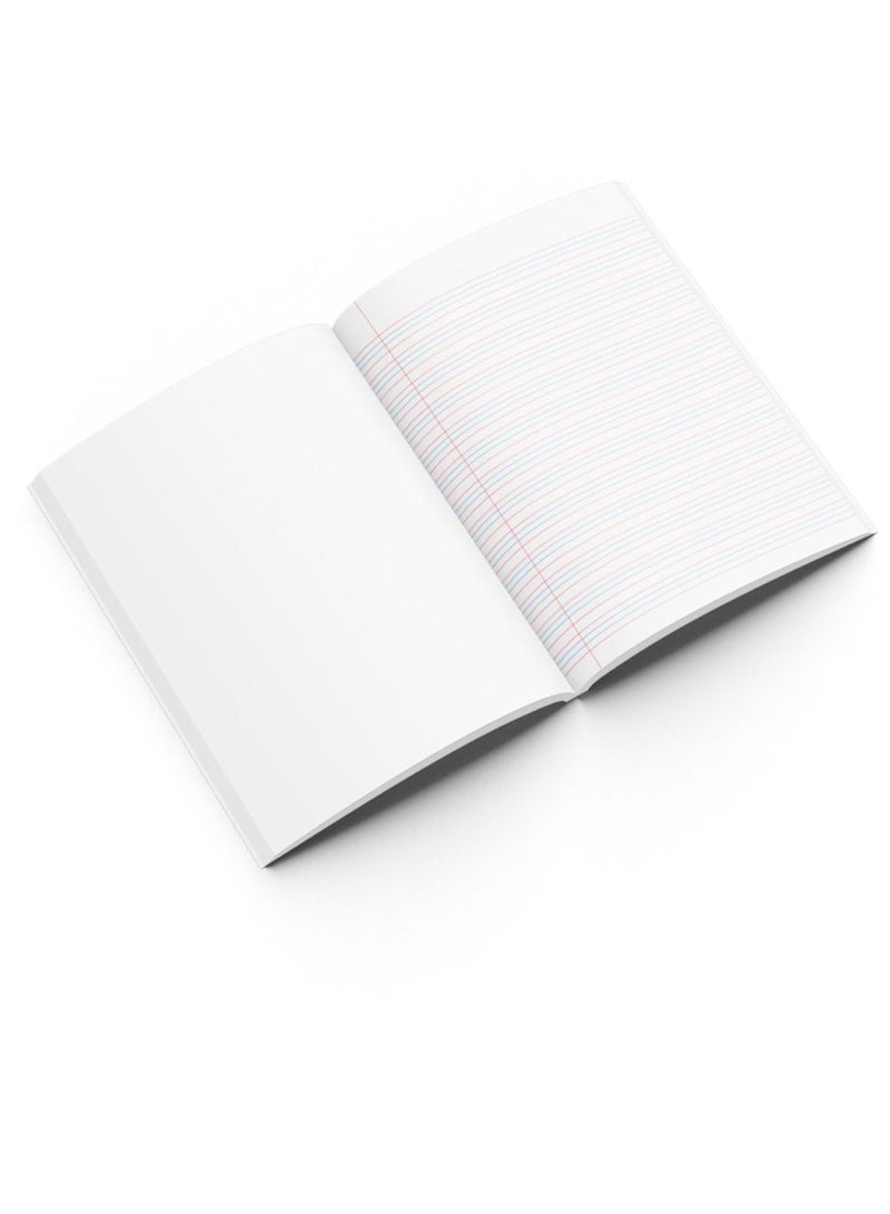6-Piece Four Line With One Side Plain Notebook A5 Size 200 Pages