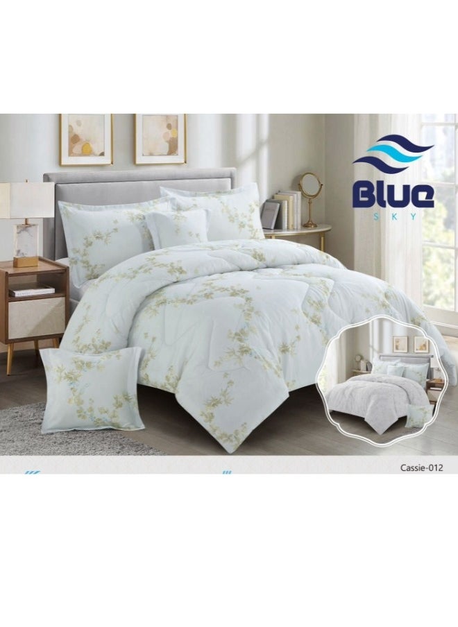 Blue Sky - Double Quilt Set Two-Sided Mattress Consisting of 6 Piece Comforter Microfiber, Comforter Size 230x250 cm - Image 1