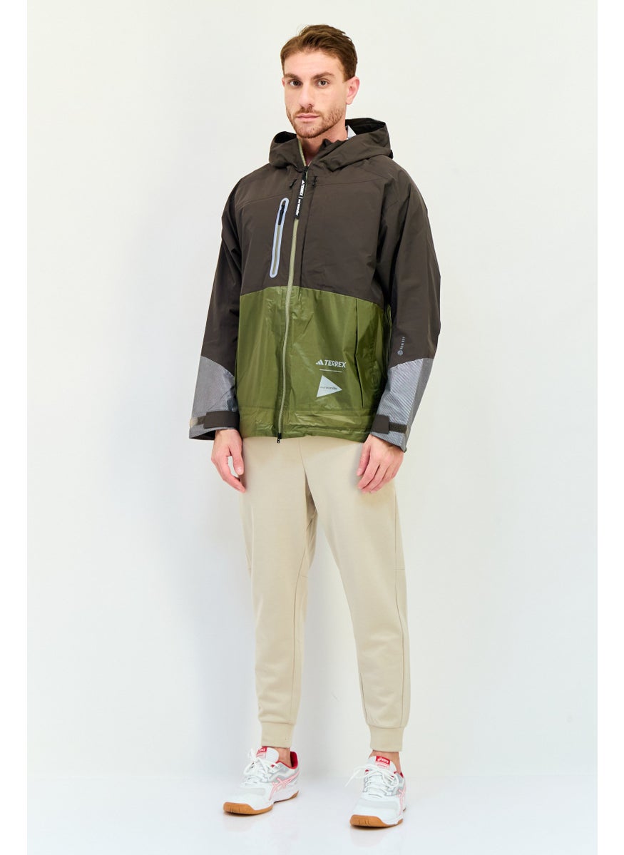 Adidas Men Sportswear Fit Long Sleeve XPL AWD Outdoor Rain Jacket, Multicolor  - Image 4