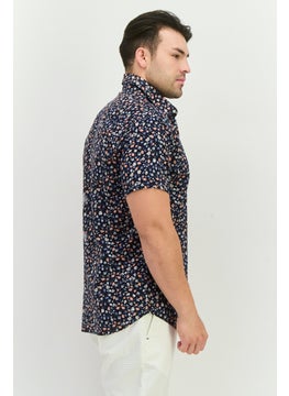 Jack Jones Men Slim Fit Floral Print Short Sleeves Casual Shirt, Navy Combo  - Image 2