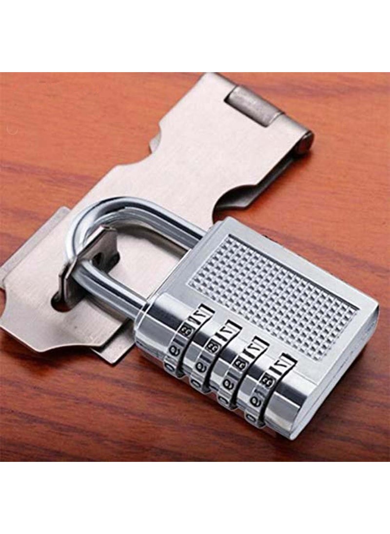 Unikkus Unikkus Number Combination Padlock Silver Painted Finish Made of Mixed Metal Lock for Luggage Bag Room Home Easy Reset Password Strong Travel Lock Door Locks Gate Lock  - Image 3