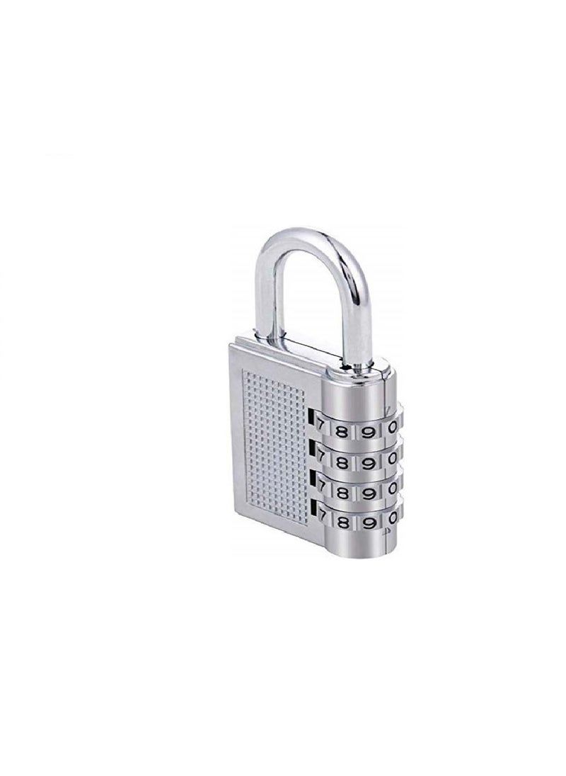Unikkus Unikkus Number Combination Padlock Silver Painted Finish Made of Mixed Metal Lock for Luggage Bag Room Home Easy Reset Password Strong Travel Lock Door Locks Gate Lock  - Image 1