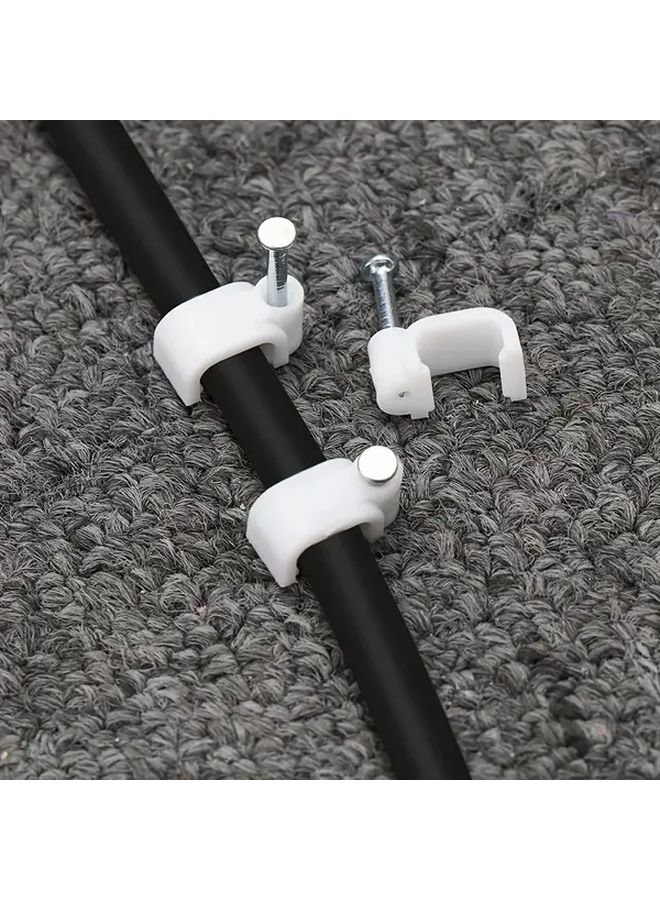 14mm Heavy Duty Cable Clips with Steel Nail Multi Size Wire Organizers for Ethernet USB HDTV Power Cords Home Office Desk Wall Mounting - Image 3