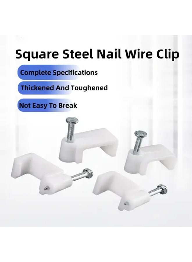 14mm Heavy Duty Cable Clips with Steel Nail Multi Size Wire Organizers for Ethernet USB HDTV Power Cords Home Office Desk Wall Mounting - Image 5