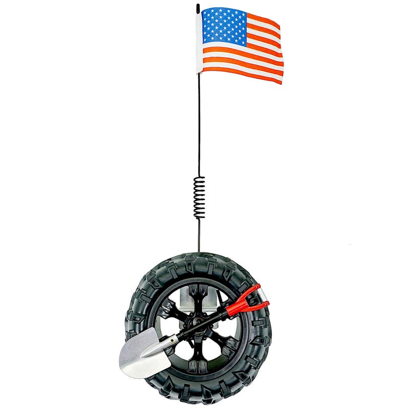 CB Miniature Spare Tire Flag Shovel Creative OffRoad Mini Rigs Build For Car Automotive Styling Body Shop Decoration Black WheelAmerica Flag
