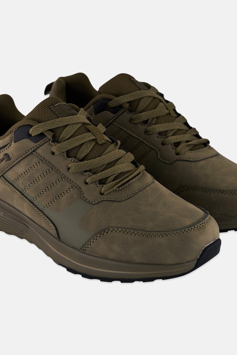 Nordland Men Leather Lace Up Shoes, Olive - Image 2