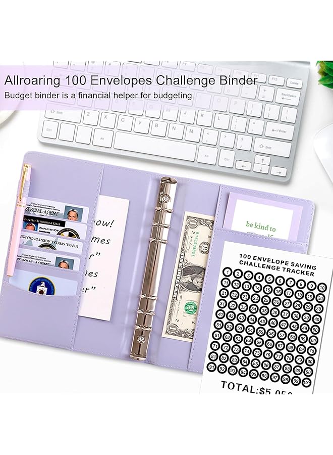 erorex 100 Envelopes Money Saving Challenge 100 Envelope Challenge Binder 100 Day Envelope Challenge Kit Money Saving Binder Easy And Funny Way To Save $5 050 Budget Planner A5 Savings Book  - Image 2